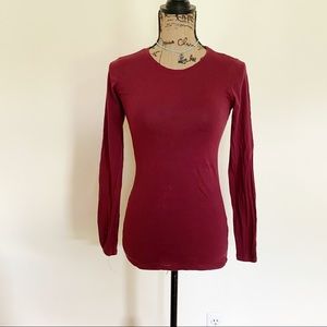 NWOT Pssst Burgundy Cotton Long Sleeve T Shirt